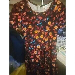 womens lularoe amelia dress Sz S Floral Excellent CR4 A-LINE Party Cocktail